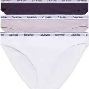 NWT Calvin Klein Modern Logo 3 pack Bikini Panties Underwear L MSRP $35 Purple